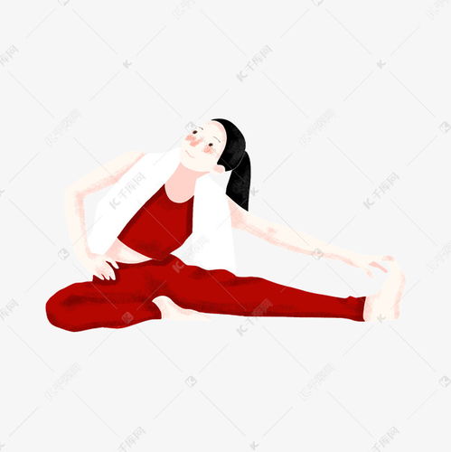 运动健身拉伸锻炼身体扁平风手绘卡通人物女孩素材图片免费下载千库网