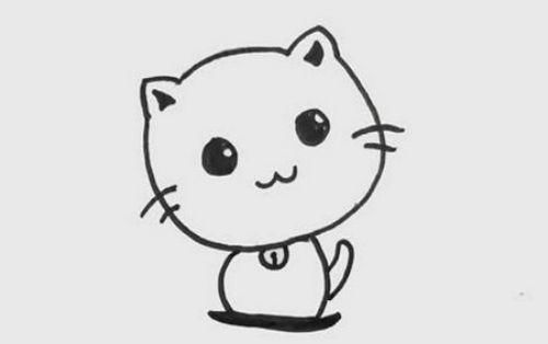小猫简笔画图片大全可爱二年级小猫怎么画简单又可爱