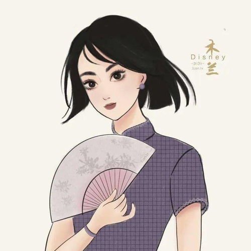 卡通头像民国风迪士尼公主,恰似那一抹低头的温柔
