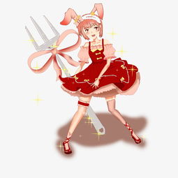动漫厚涂手绘原创拿着的兔少女插画png图片素材其他格式下载动漫人物大全