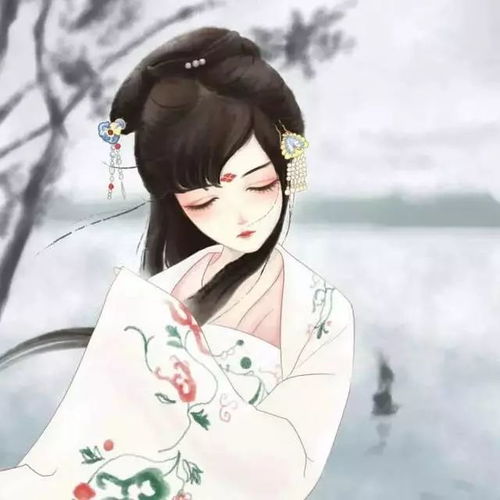 唯美古风卡通头像插画