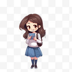 手绘卡通人物女孩图片头像图片插画