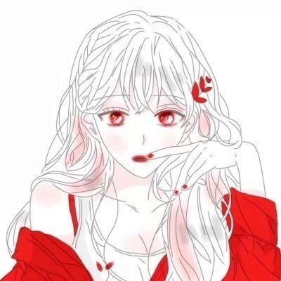 霸气红色系情侣头像动漫一对好看红色情头一人一半
