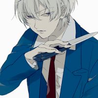 日漫中蓝色制服白色头发拿刀的男孩是谁
