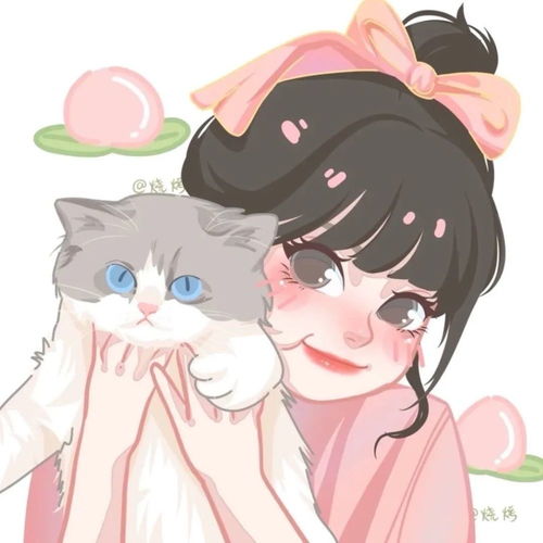 闺蜜头像14人抱猫可爱闺蜜头像
