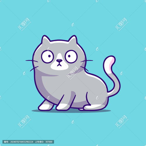 可爱灰猫猫q版卡通插画,动漫卡通,设计素材,设计模板,汇图网
