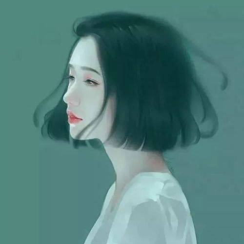 黑白卡通头像女生短发情侣头像