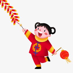 新年放鞭炮的小女孩图片素材其他格式下载动漫人物大全