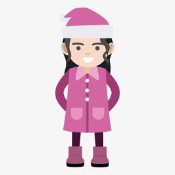 卡通冬季可爱女生人物素材图片素材其他格式下载动漫人物大全