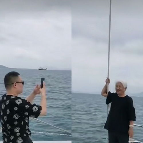 岳云鹏一家出海游玩,老婆穿短裤双腿白嫩,母亲手戴玉镯显贵气