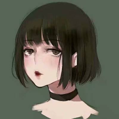 短发冷艳女生动漫头像
