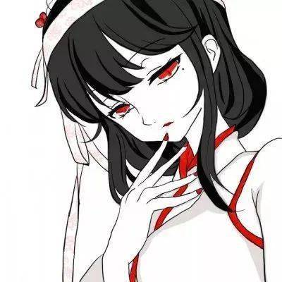 红色系动漫女生头像
