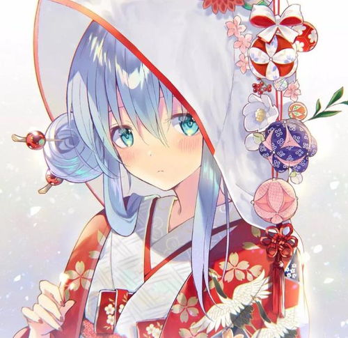 动漫美图欣赏二次元和风新娘,年轻真好,幸福过着每一天
