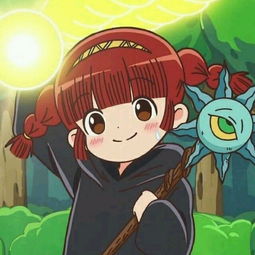 双马尾齐刘海手持法杖动漫女角色
